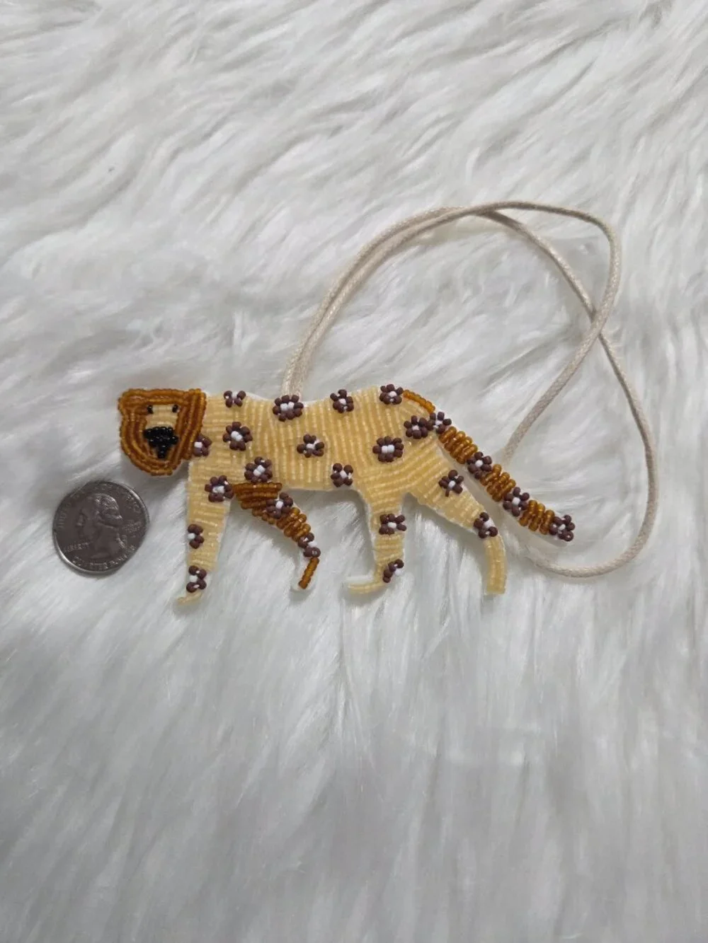 Beaded Leopard Design Bag Charm